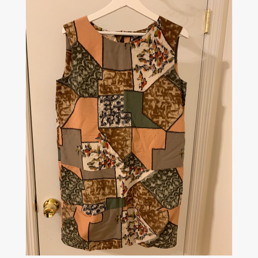 MARNI SLEVELESS ABSTRACT PATTERNED DRESS